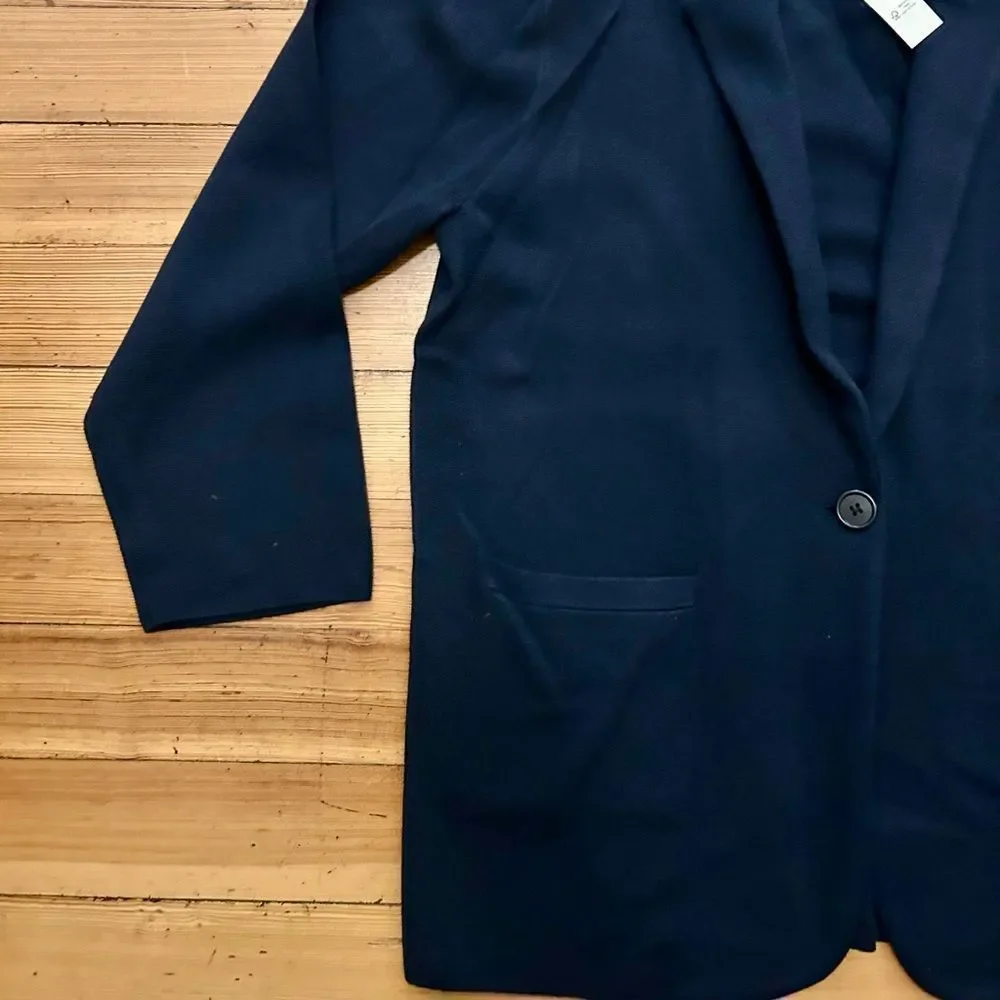 J. Crew Cecile relaxed sweater-blazer. Navy. Size L. NWT.